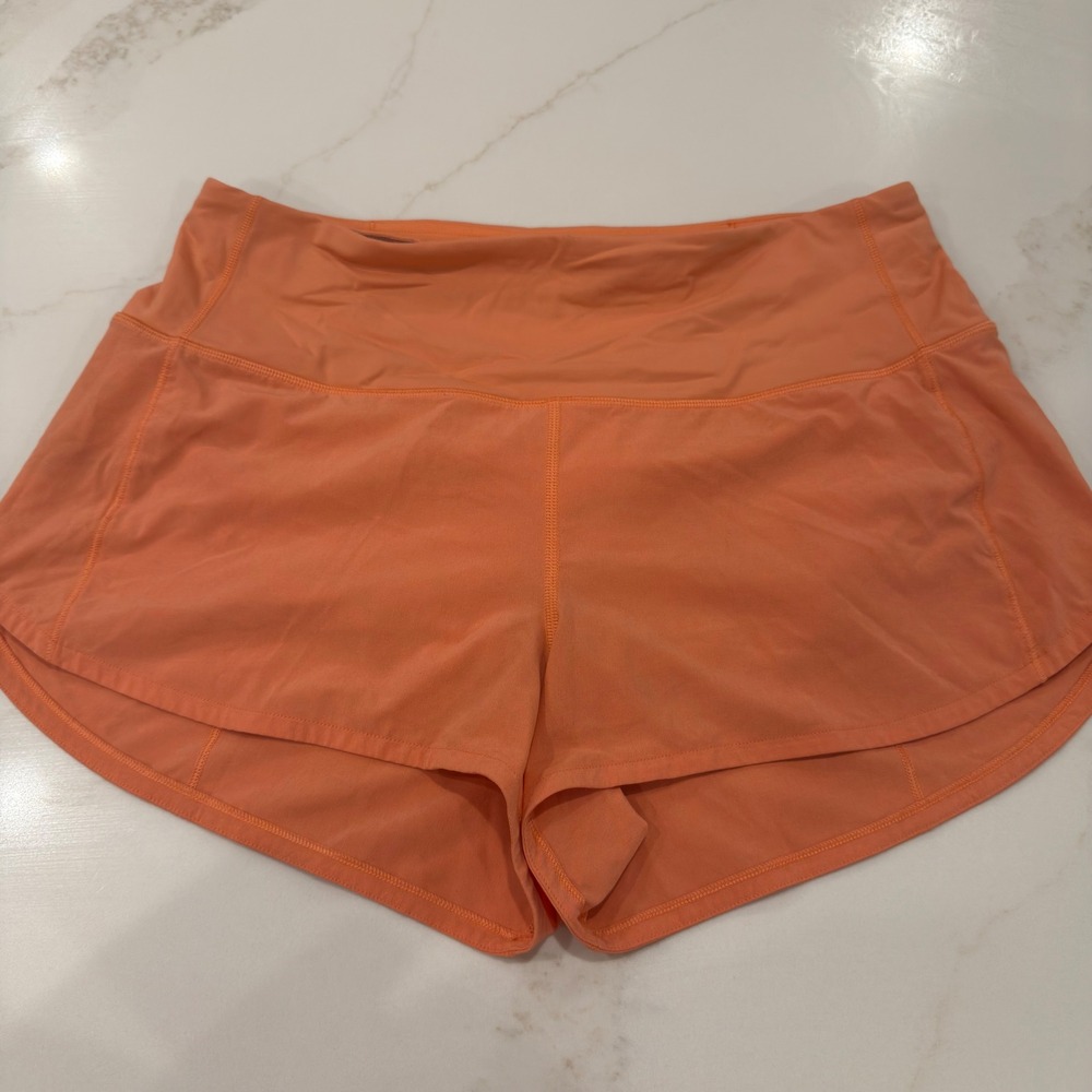Lululemon Speed Up Low-Rise Lined Short 2.5 Orange W7BEXS Womens Size 8